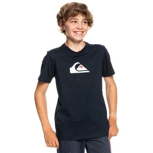 Quiksilver - Tee-shirt garçon Logo Poitrine bleu marine - Soldes Enfants