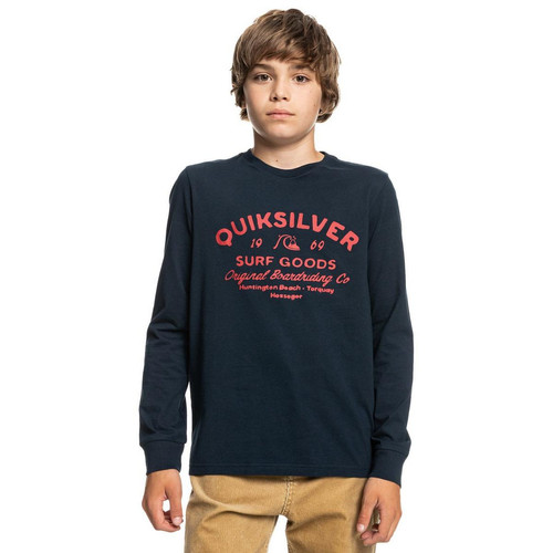 Quiksilver - Tee-shirt garçon Imprimé à Manches Longues  bleu marine - T-shirt / Polo