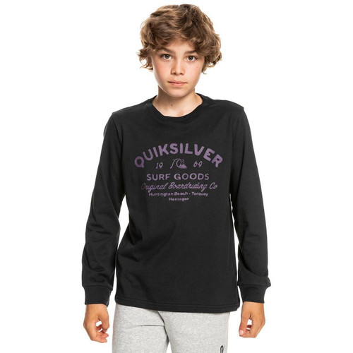 Quiksilver - Tee-shirt garçon Imprimé à Manches Longues Noir - La mode enfant