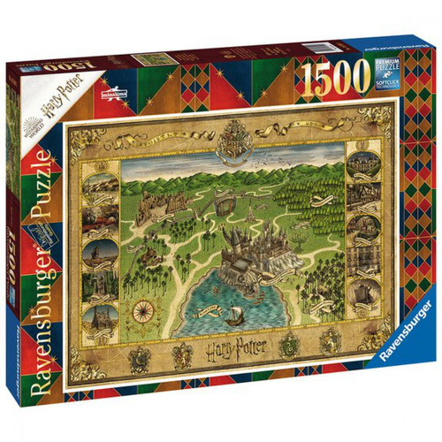Ravensburger - Puzzle 1500 pièces - La carte de Poudlard / Harry Potter - Jeux de société et puzzles