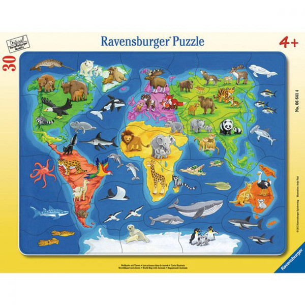Puzzle cadre 30-48 pièces - Les animaux dans le monde Ravensburger LES ESSENTIELS ENFANTS