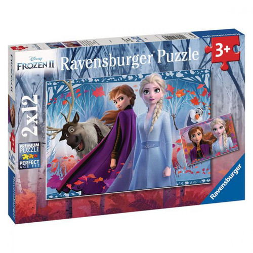 Ravensburger - Puzzles 2x12 pièces - Voyage vers l'inconnu - Disney La Reine des Neiges 2 - Jeux de société et puzzles