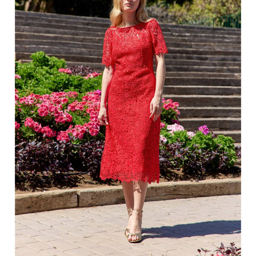 La Petite Etoile - Robe longue RINESA rouge - Robe femme coton