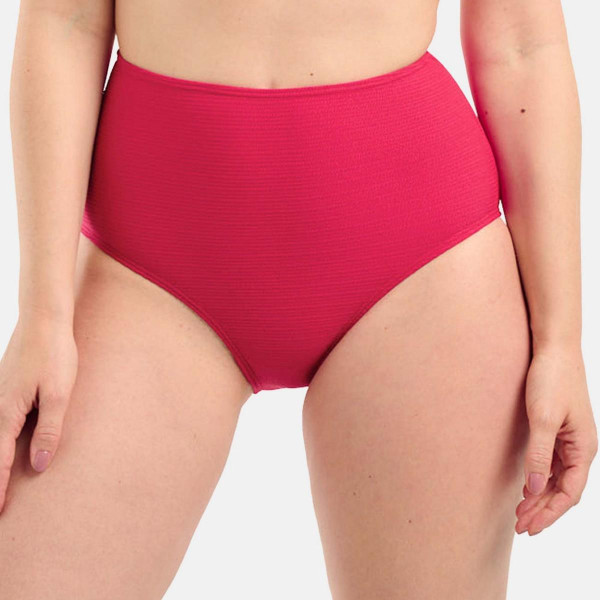 Culotte de bain taille haute rouge - Glamourous Textured Sans Complexe Bain Mode femme