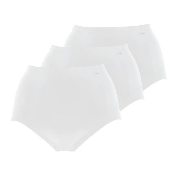 Lot de 3 culottes taille haute coton Blanc - Sans Complexe en coton bio Sans Complexe Mode femme