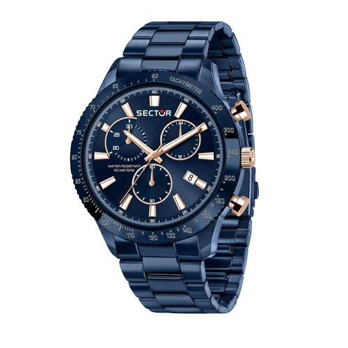 Sector - Montre pour homme 270 R3273778004 avec bracelet en acier bleu - Montre chronographe