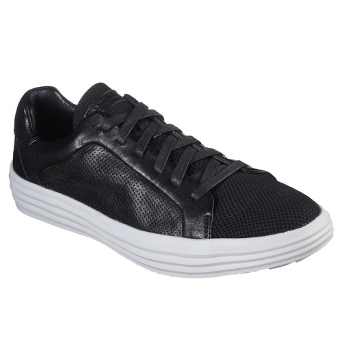 Skechers - Baskets Basses Homme Noir/Gris - Promo Chaussures
