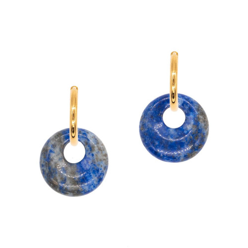 Sloya - Boucles d'oreilles Blima en pierres Lapis-lazuli - Mode femme bleu