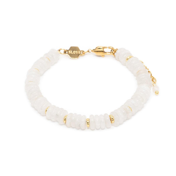 Bracelet Blima en pierres Jade blanche Blanc Sloya Mode femme