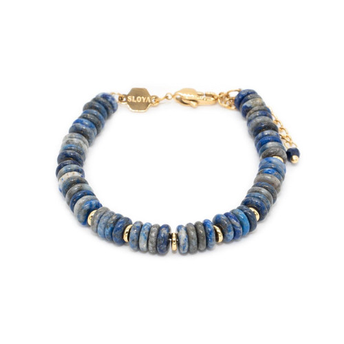 Sloya - Bracelet Blima en pierres Lapis-lazuli - Mode femme bleu