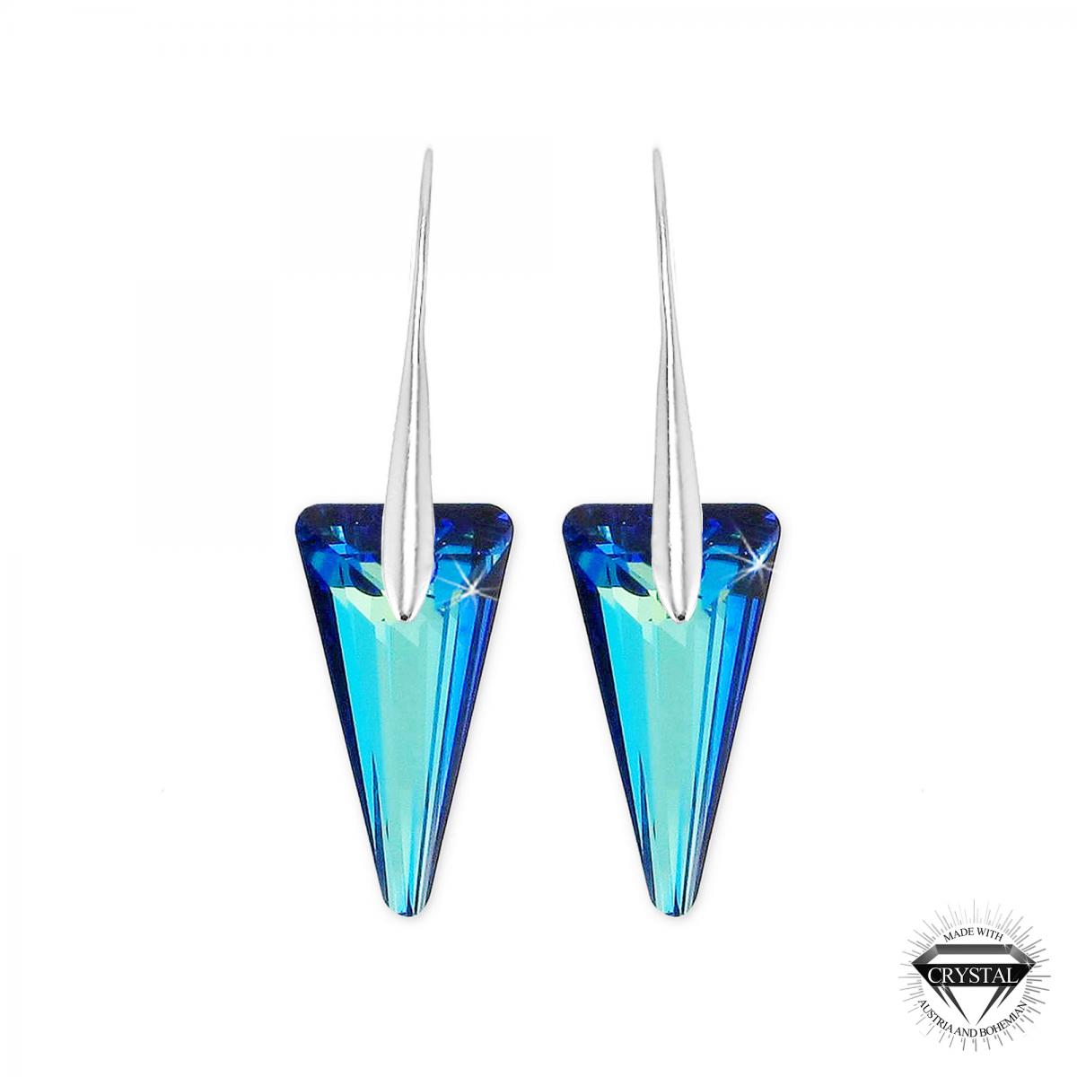 Boucles d'oreilles triangles bleus Cristaux Swarovski - So Charm