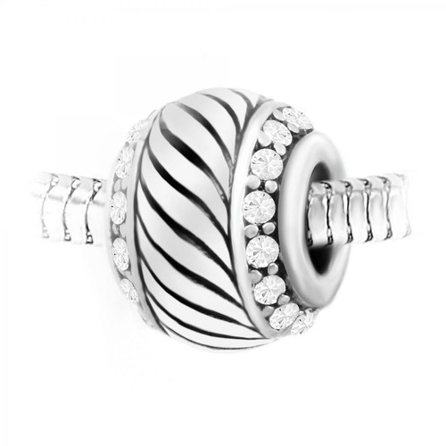 So Charm Bijoux -  Charm perle orné de cristaux de Bohème et acier - So Charm - So Charm Bijoux