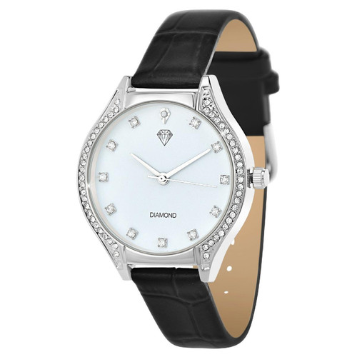 So Charm Montres - Montre femme MF447-DIAMANT - Bracelet Cuir Noir - Toutes les montres