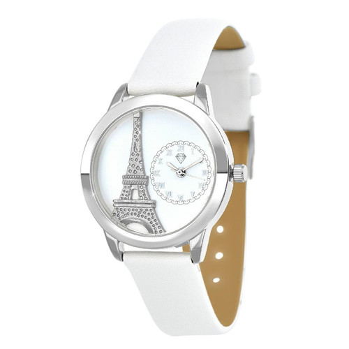 So Charm Montres - Montre femme MF457-BLANC - Bracelet en Cuir Blanc - Toutes les montres