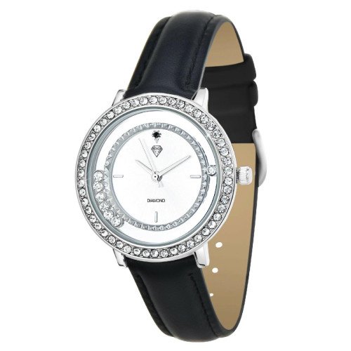 So Charm Montres - Montre femme MF486-DIAMANT - Bracelet Cuir Noir - Toutes les montres