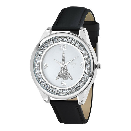 So Charm Montres - Montre femme MF458-NOIR- Bracelet en Cuir Noir - Toutes les montres