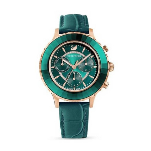 Swarovski montres - Montre Femme Swarovski Octea Lux 5452498 - Bracelet Cuir Vert   - Saint Patrick