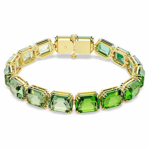 Bracelet Millenia Taille octogonale Dégradé de couleur Vert Placage de ton or Doré Swarovski Mode femme