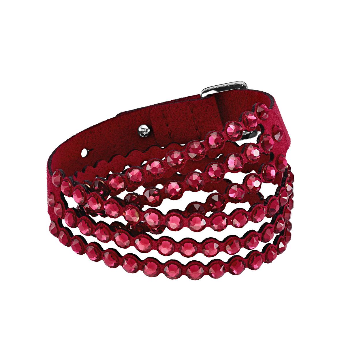 Bracelet Swarovski 5511701 - Iconique Slake Cristaux Rouges Tissu  Alcantara® Femme
