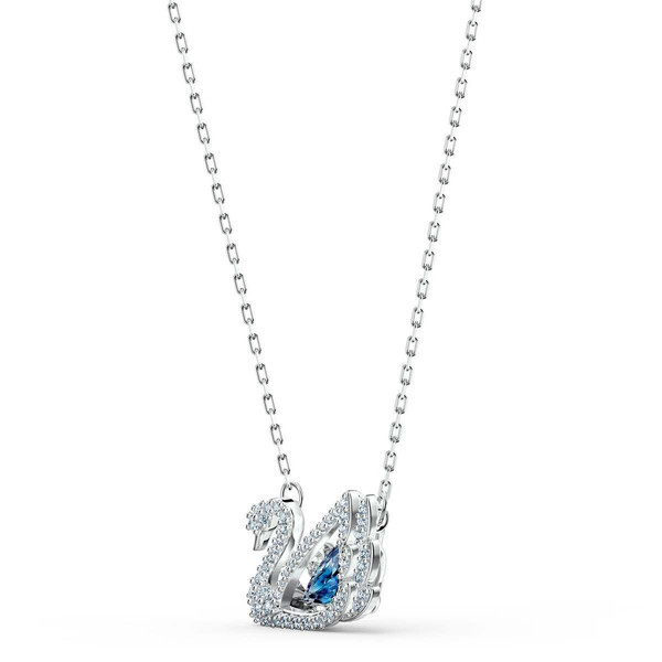 COLLIER Swarovski 5533397 - Collier Métal Argenté Cygne Strass et Cristal  Bleu Femme