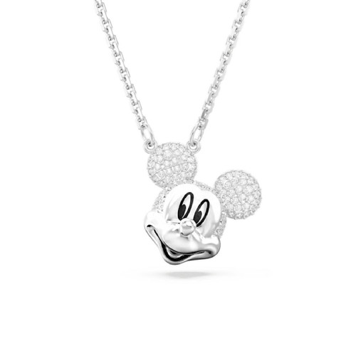 Pendentif Disney Mickey Mouse 5669116 Blanc Métal rhodié Swarovski Mode femme