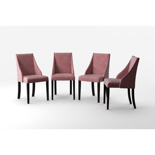 Ted Lapidus Home - Lot De 4 Chaises ABSOLU Lilas Pieds En Bois Noir - Ted Lapidus Home - Chaise