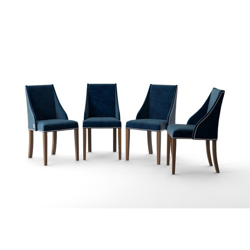 Ted Lapidus Home - Lot De 4 Chaises PATCHOULI Bleu Marine - Soldes chaises, tabourets, bancs