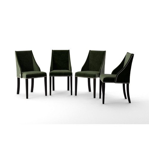 Ted Lapidus Home - Lot De 4 Chaises PATCHOULI Vert Foncé  - Soldes chaises, tabourets, bancs