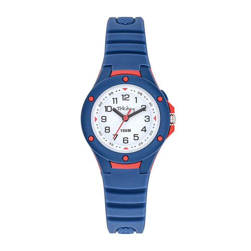 Tekday - Montre pour enfant 654812  avec bracelet en silicone bleu - montres tekday