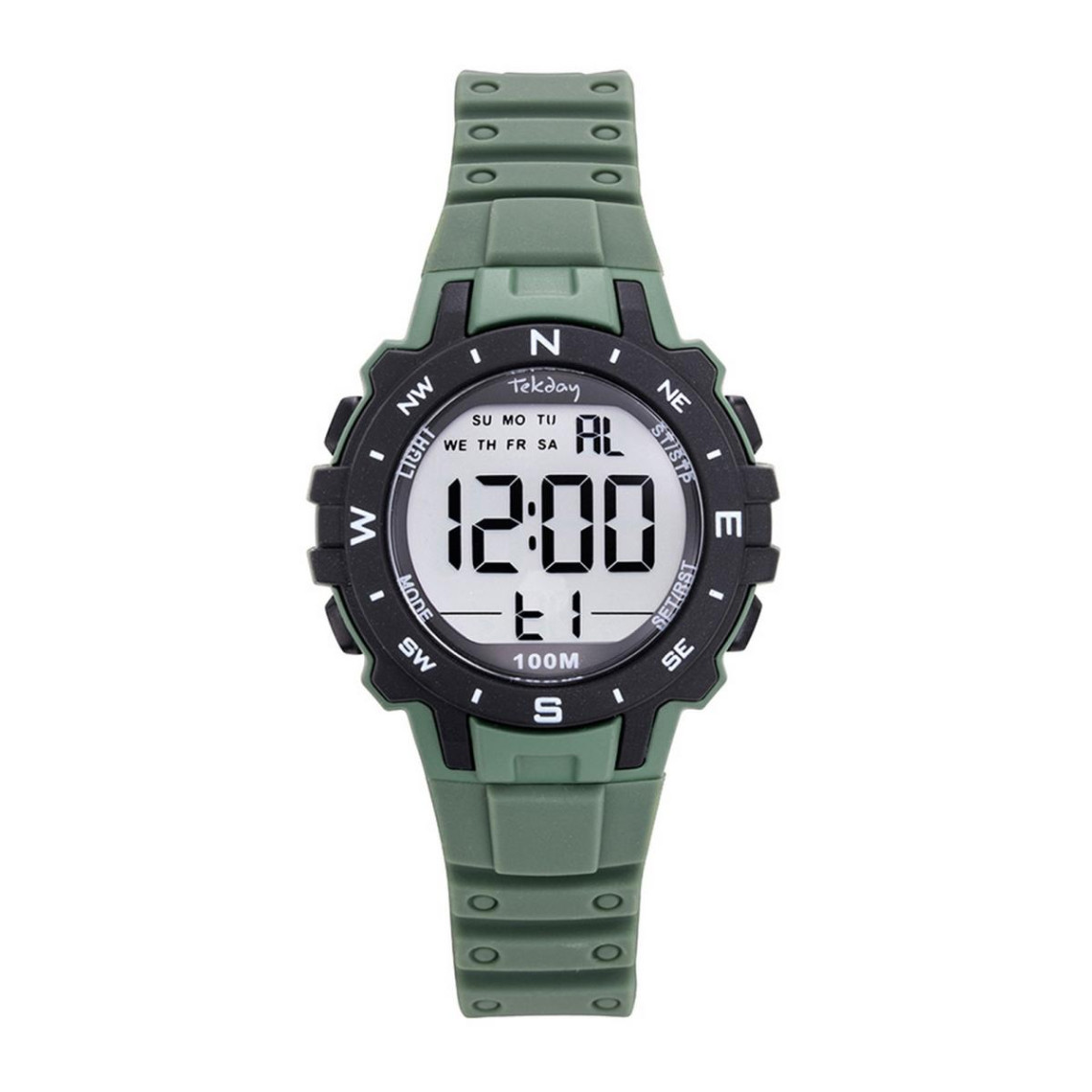 montre mixte 657799 avec bracelet en silicone vert