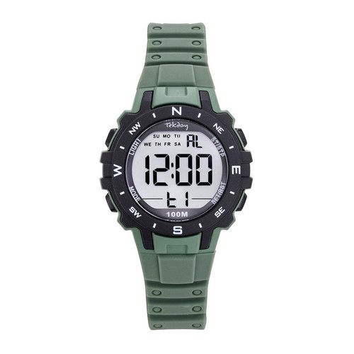 Tekday - Montre mixte 657799 avec bracelet en silicone vert - Toutes les montres