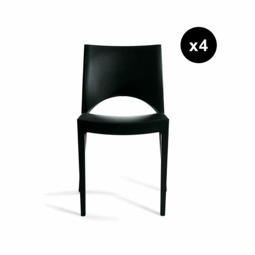 3S. x Home - Lot De 4 Chaises Design Noire Venise - Chaise Design