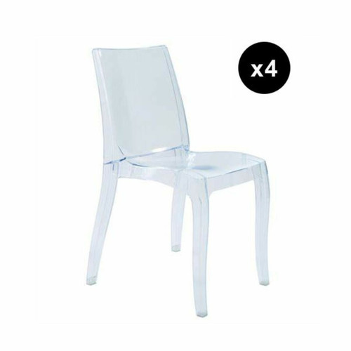 3S. x Home - Lot De 4 Chaises Design Transparente Athenes - Chaise Et Tabouret Et Banc Design