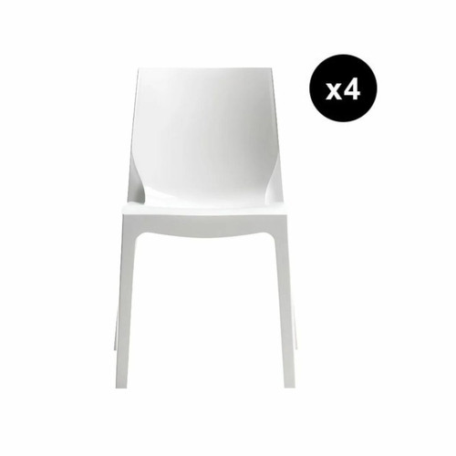 3S. x Home - Lot De 4 Chaises Design Blanc Victory - La Salle A Manger Design