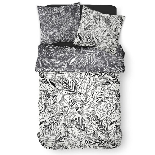 Today - Parure de lit 2 personnes Coton Zippée Imprimé Mawira Rose - Linge de lit matiere naturelle