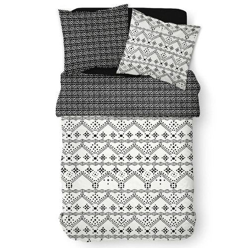 Today - Parure de lit 2 personnes Coton Zippée Imprimé Mawira Sarah - Linge de lit matiere naturelle