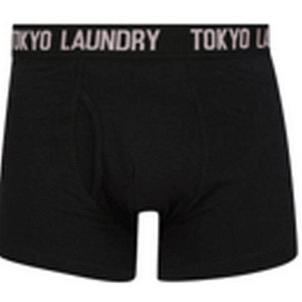 Pack de 2 boxers en coton violet  noir Tokyo Laundry LES ESSENTIELS HOMME