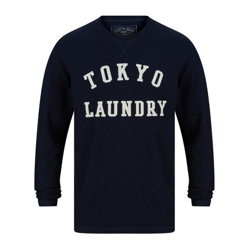 Tokyo Laundry - Tee-shirt manches longues homme Bleu marine - Black Friday Montre et bijoux femme