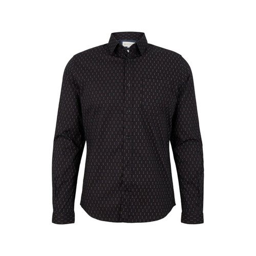 Tom Tailor - Chemise noire imprimée - Promos chemises homme