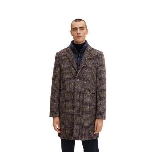 Tom Tailor - Manteau laine à carreaux  - Promos vêtements homme