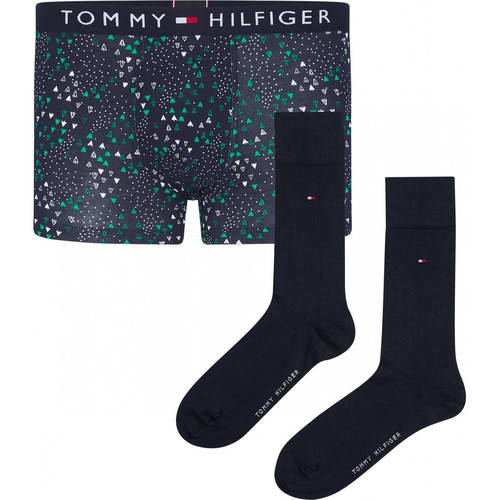 Tommy Hilfiger Underwear - Set boxer logoté ceinture élastique et paire de chaussettes bleu - Caleçon / Boxer homme