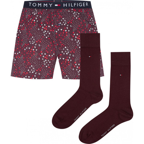 Tommy Hilfiger Underwear - Set boxer logoté ceinture élastique et paire de chaussettes rouge - Tommy Hilfiger Underwear - Casual Chic pour Homme