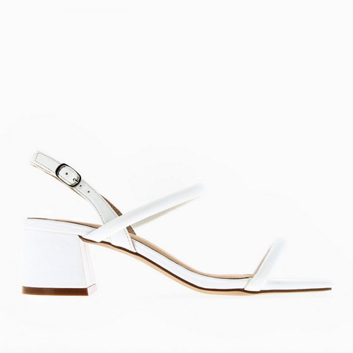 Vanessa Wu - Sandales à talon minimalistes blanc mat - Promo Les chaussures