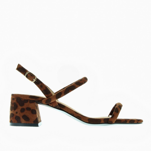 Vanessa Wu - Sandales à talon minimalistes léopard - Les chaussures femme