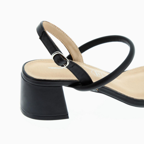 Sandales à talons minimalistes Femme - Noir mat Sandales femme
