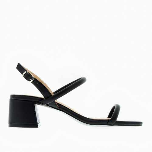 Vanessa Wu - Sandales à talon minimalistes noir mat - Les chaussures femme