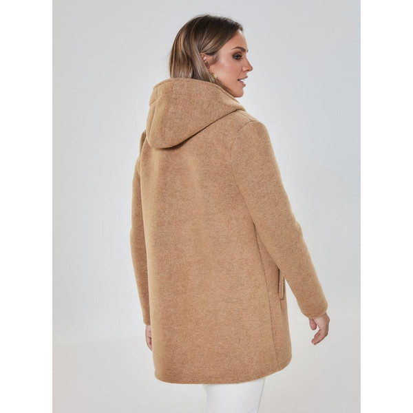 Manteau évasé avec capuche et poches marron Venca