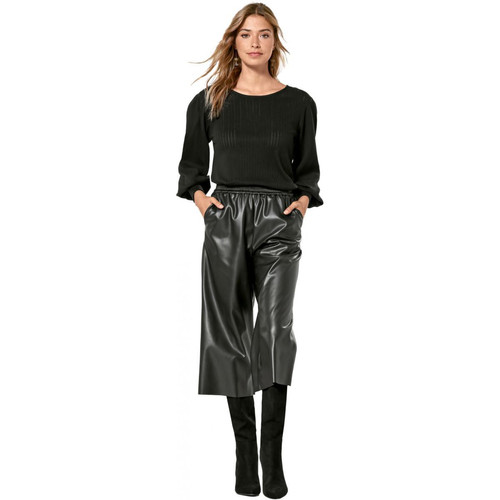 Venca - Pantalon culotte en similicuir avec poches - Pantalon droit femme