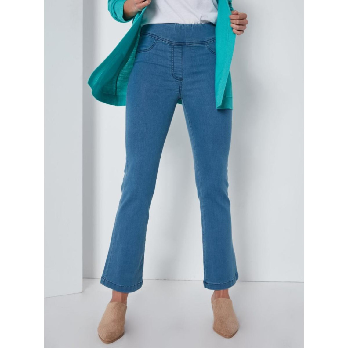 pantalon de coupe bootstrap en jean stretch bleu