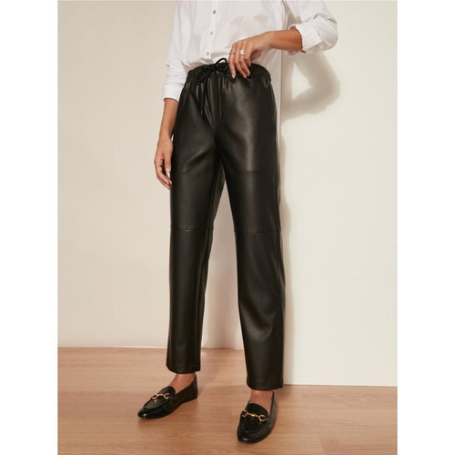 Venca - Pantalon en similicuir avec taille élastique - Venca mode femme